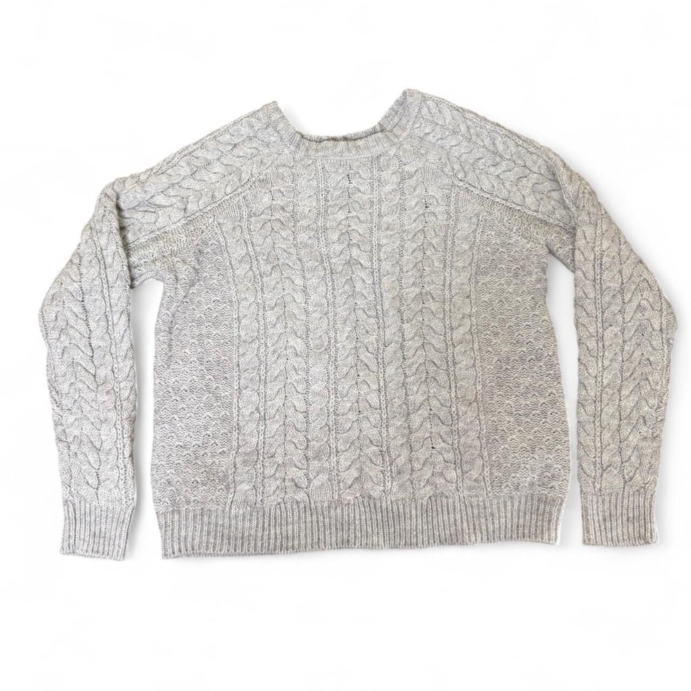 Forever 21 Contemporary Grey Cable Knit Sweater, Size S - Winter Essential